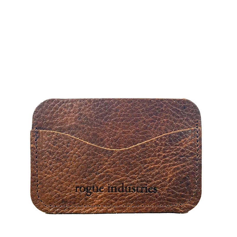 A Maine Tradevia Portland brown leather card case.