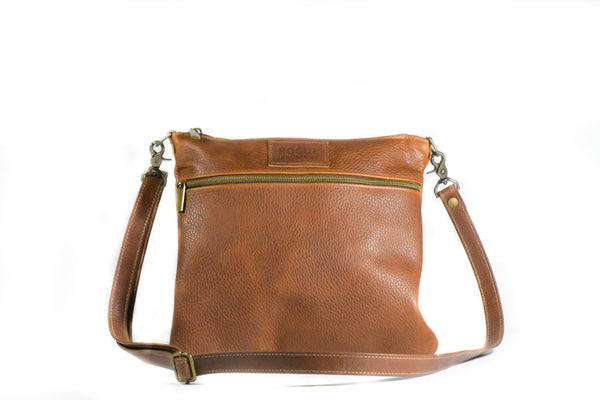 A Tradevia Ellis River Crossbody Bag in Leather on a white background.