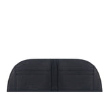 A black Tradevia American Bison Leather Front Pocket Wallet with a half open, designed as a front pocket wallet.