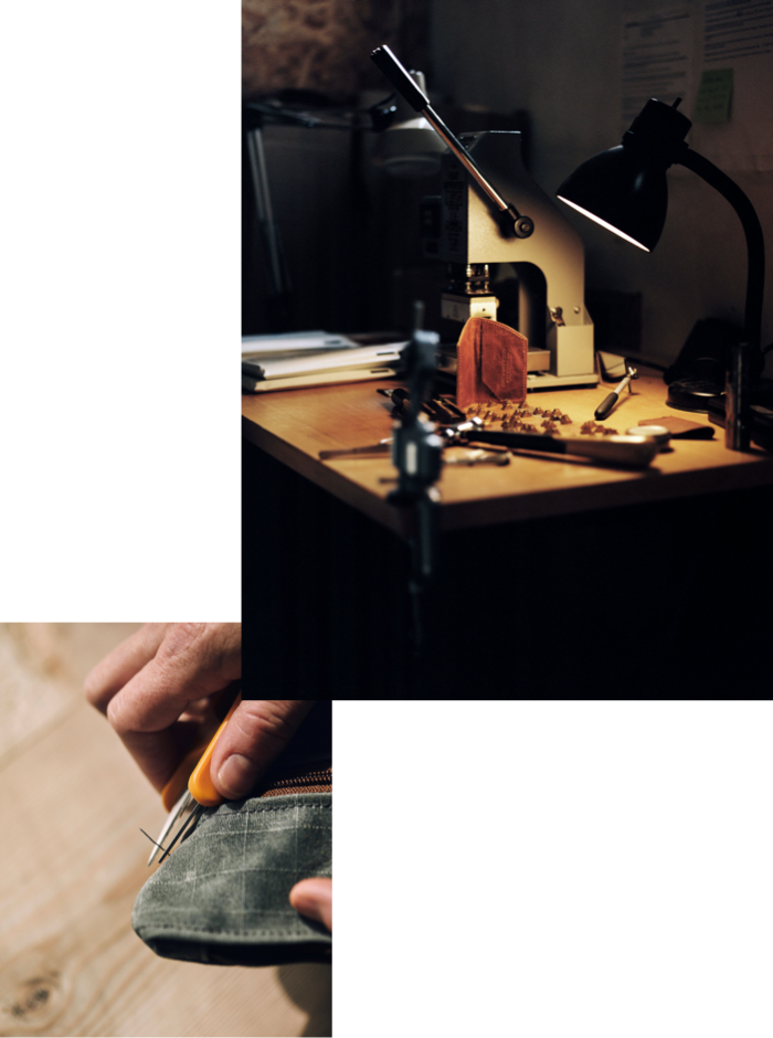 A person is working on a piece of wood.