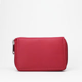 A red Tradevia Accordion Zip Wallet - RFID Blocking on a white background.