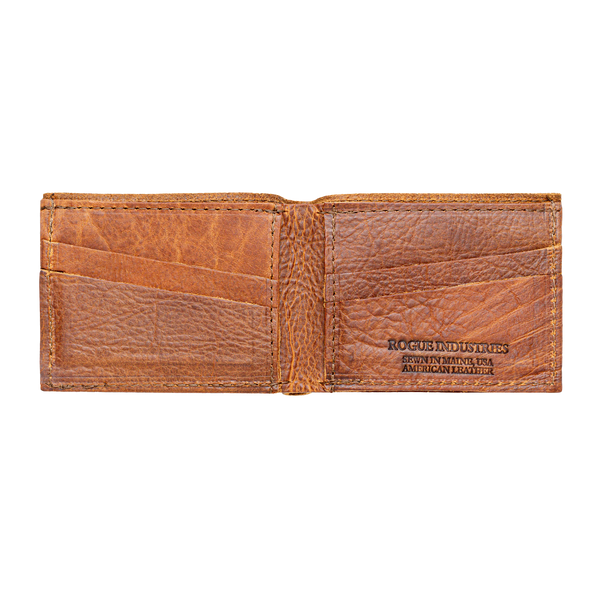 A Tradevia Heritage Wallet in Bison Leather on a white background.