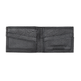 A black Tradevia Heritage Wallet in Bison Leather on a white background.