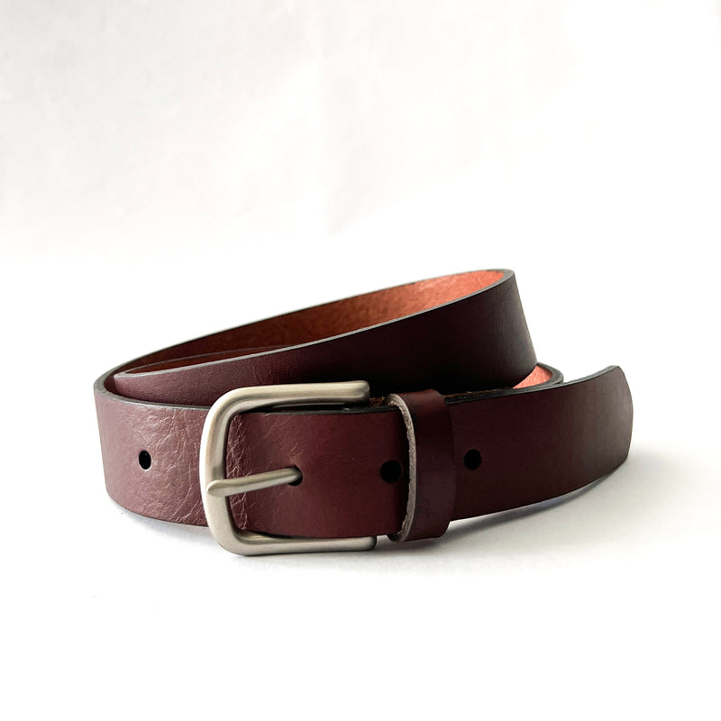 A Chamberlain Leather Belt - 1.25" Wide by Tradevia on a white background.