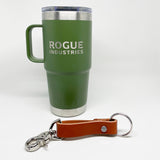 Tradevia leather keychain.