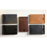 Four different Minimalist Wallets with Money Clip in genuine leather with different colors by Tradevia.