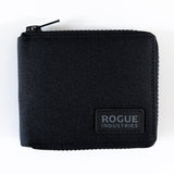 Tradevia Nylon Zip Around Wallet - black, premium leather.