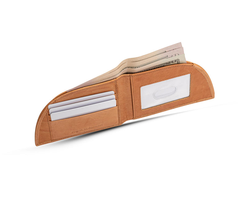 A durable Ballistic Nylon Front Pocket Wallet from Tradevia with money in it.