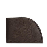 A brown, genuine Deerskin Front Pocket Wallet with a curved edge by Tradevia.