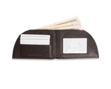 A Deerskin Front Pocket Wallet by Tradevia with money in it.