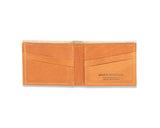 A Heritage Wallet in Baseball Glove Leather made by Tradevia in the USA on a white background.