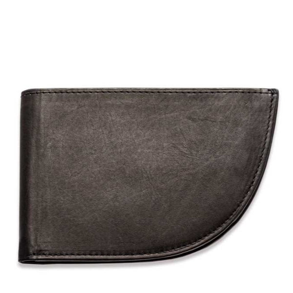 Replace the product in the sentence with: A black Expedition Front Pocket Wallet with stitching by Tradevia.