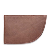 A brown top-grain leather Tradevia Expedition Front Pocket Wallet.