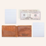 American Bison Leather Wallet - Tradevia - Brown Flat Lay