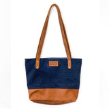 A blue and brown Tradevia Saco River Tote Bag.