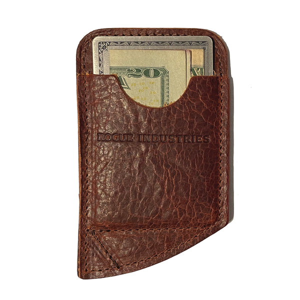 A comfortable carry, Tradevia Slim Leather Card Carrier with money in it.