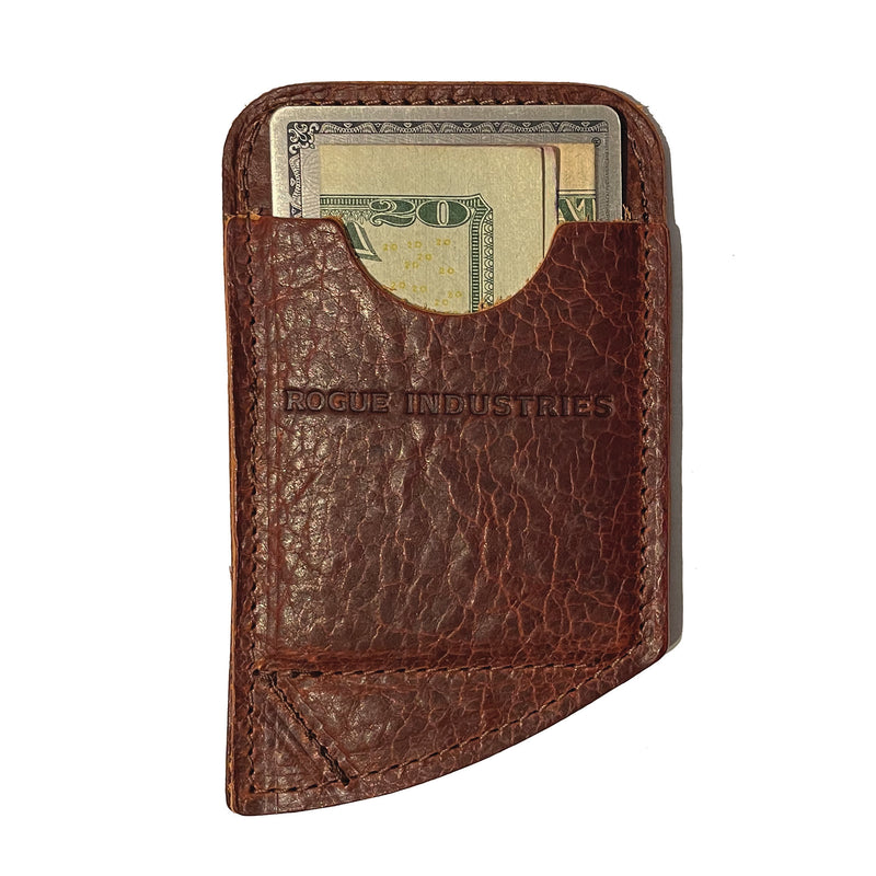 A comfortable carry, Tradevia Slim Leather Card Carrier with money in it.