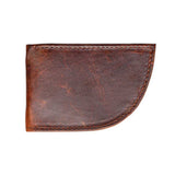 A brown Tradevia Nantucket Front Pocket Wallet in Moose Leather on a white background.