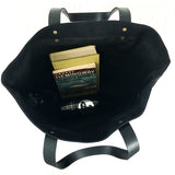 Waxed Canvas and Leather Tote from Tradevia - Black 3
