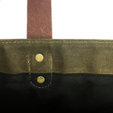 Waxed Canvas and Leather Tote from Tradevia - Green 3